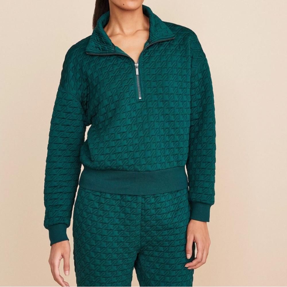 Lou & Grey Quilted Half-Zip Pullover in Deep Teal - Picture 2 of 8